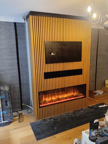 Customer photo review of Wooden Wall Panel | Rustic Oak | Premium 3-sided Wood Veneer