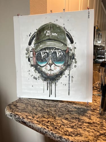 Customer photo review of Cool Cat with Headphones | Paint by Numbers