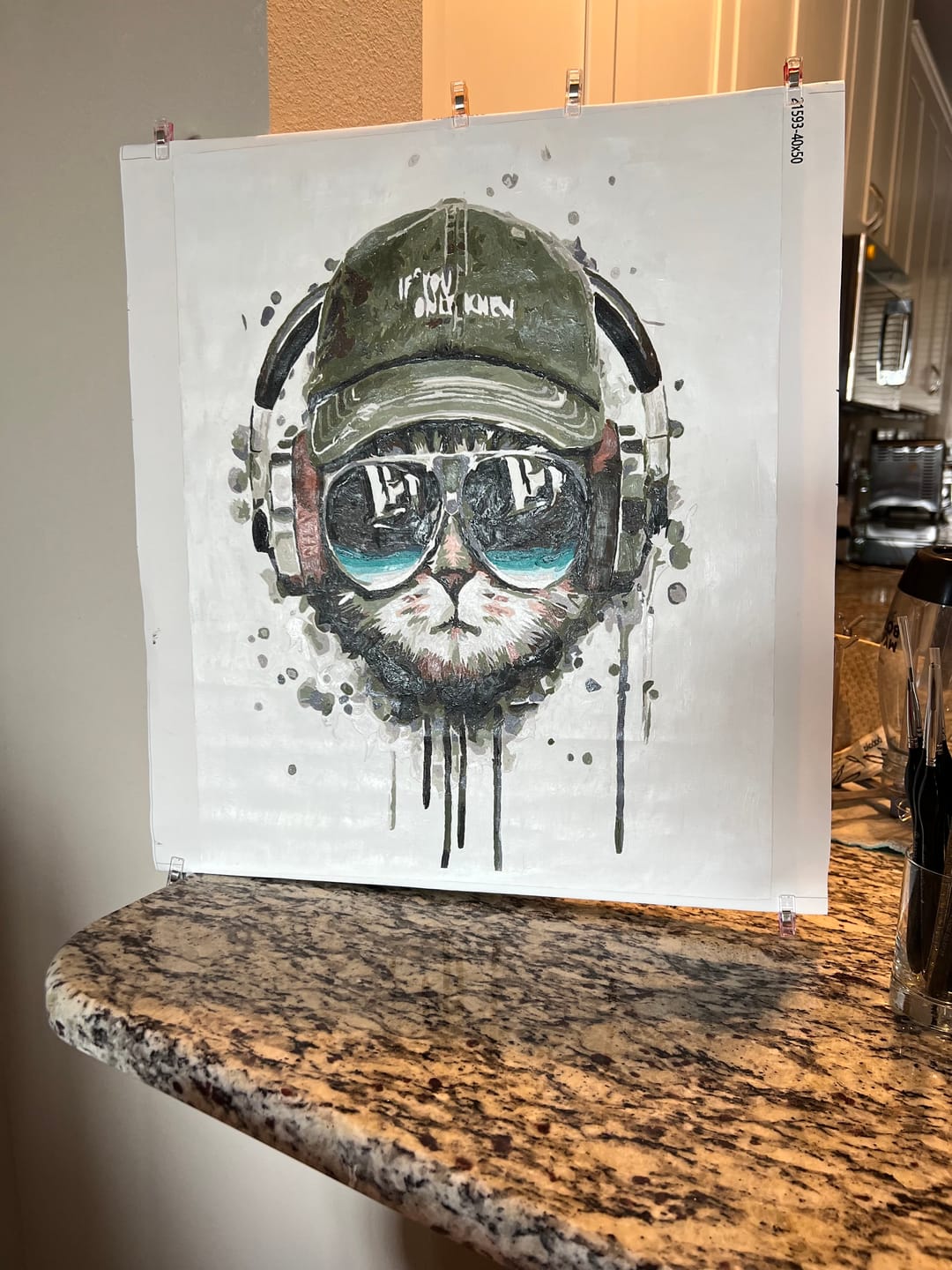 Customer photo review of Cool Cat with Headphones | Paint by Numbers