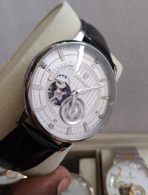 Customer photo review of Gold-Tone Skeleton Tourbillon Automatic Watch — Brown | KIMLUD
