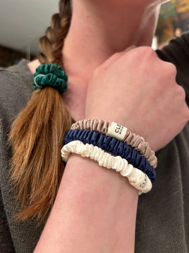 Customer photo review of Organic Silver Ion Silk Scrunchie Pack
