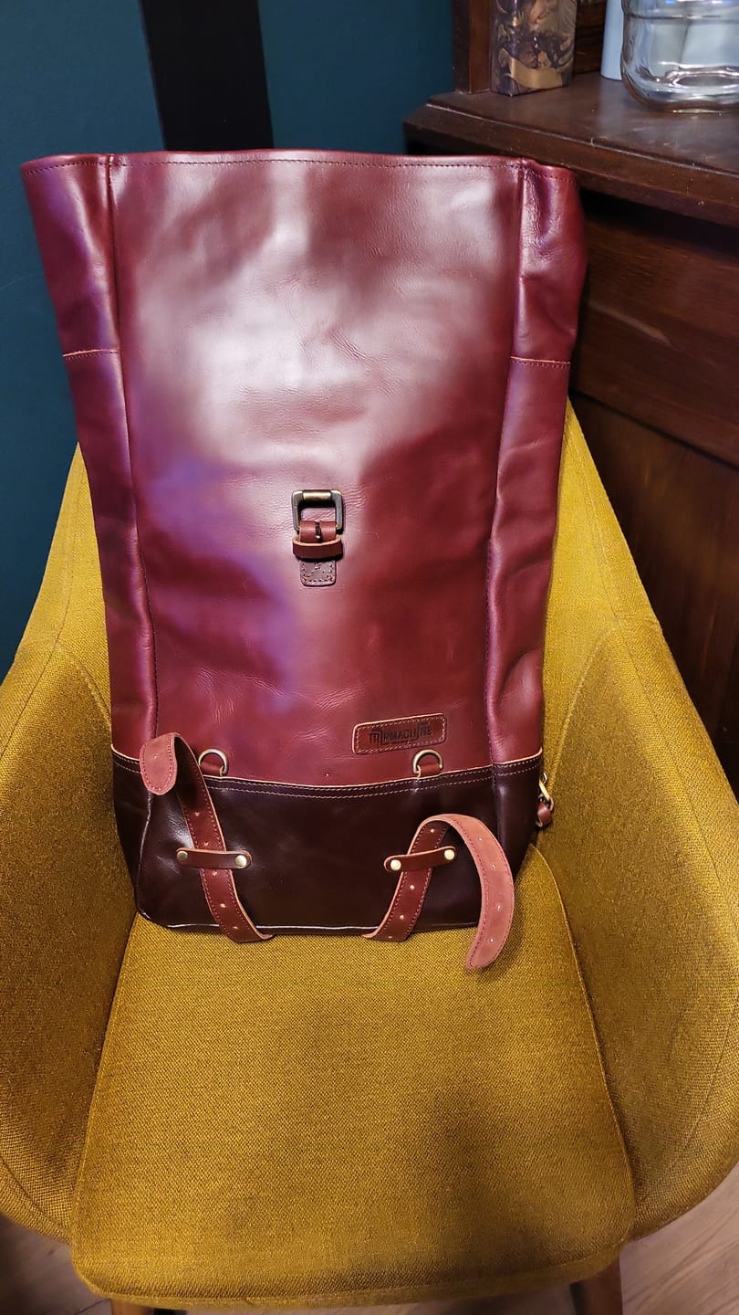Customer photo review of backpack pannier - classic roll top