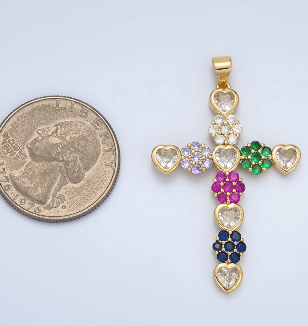 Customer photo review of Lucy Zircon Cross Pendant Necklace