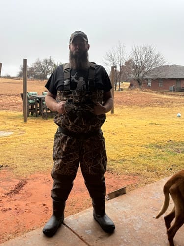 Customer photo review of TorridWade Heated Duck Waterfowl Hunting Breathable Chest Waders