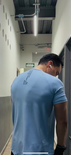 Customer photo review of Training Sport Tee - Sky Blue