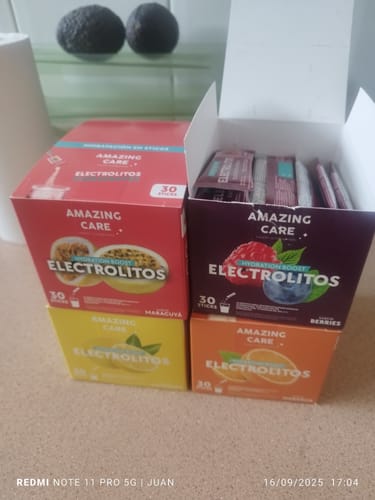 Customer photo review of Súper Pack Electrolitos Mix Sabores (120 sticks)
