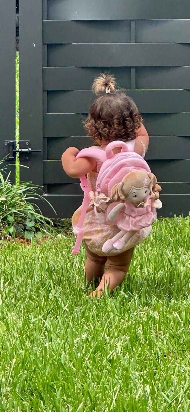 Customer photo review of Personalized Princess Starlet Doll Backpack - Pink