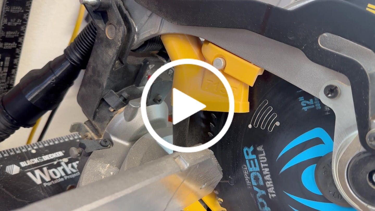 Customer video review of Dewalt DW715/716 12" Non-Sliding Miter Saw Dust Collection