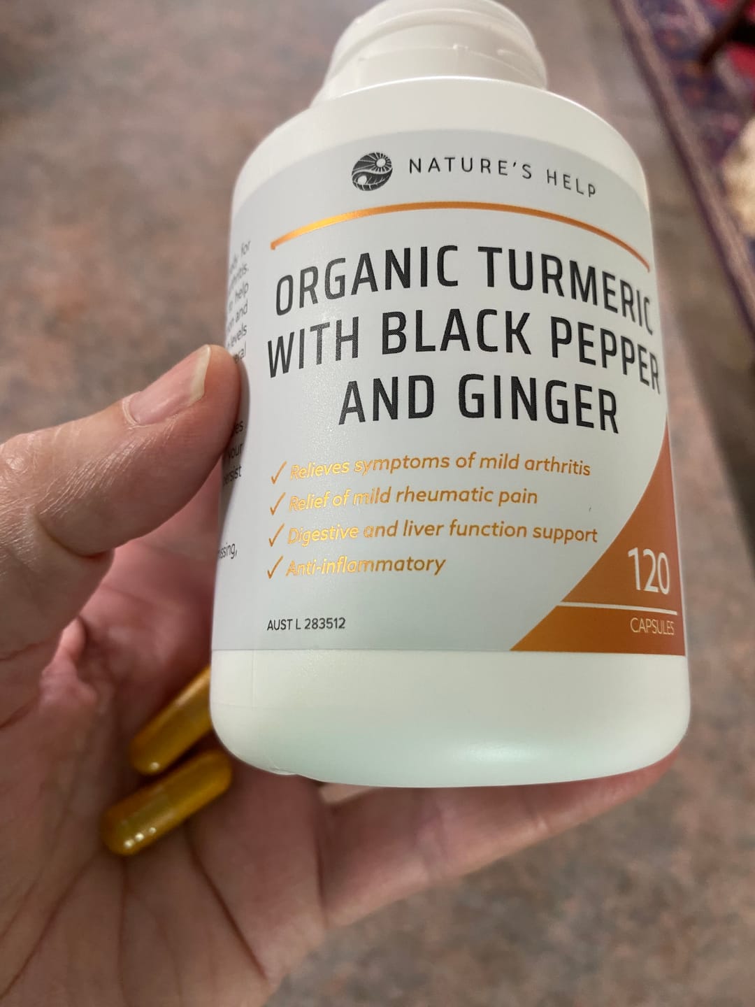 Customer photo review of Turmeric Capsules with Black Pepper & Ginger