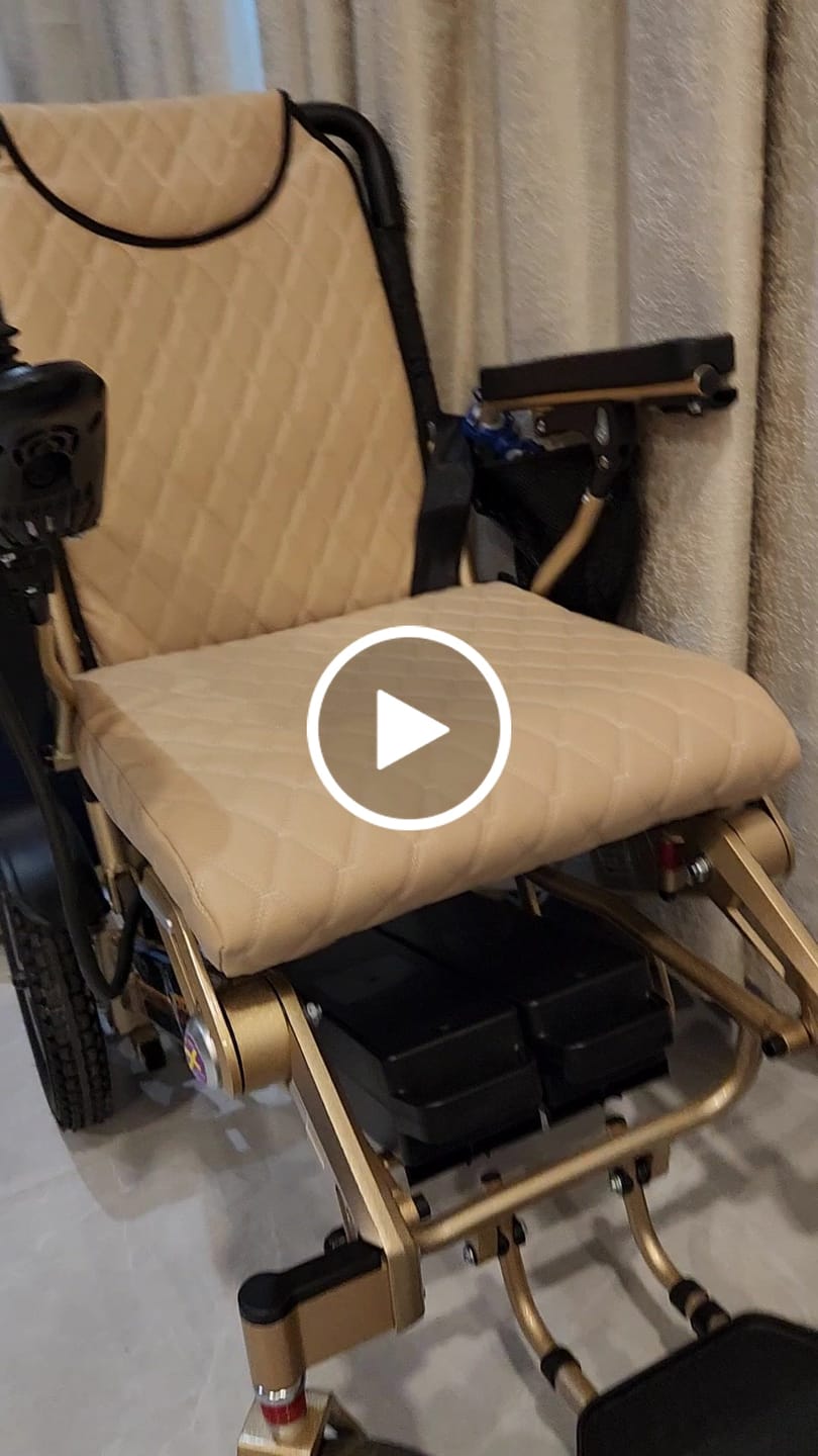 Customer video review of Luxury Leather Seat Cushion Cover for Freedom Pro and Elite Electric Wheelchair