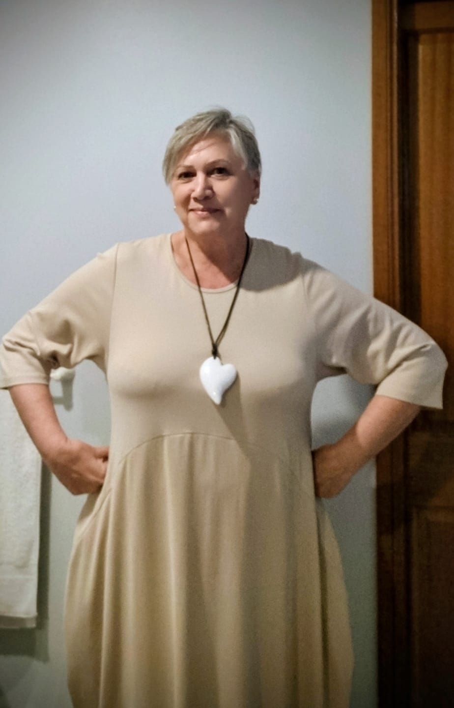 Customer photo review of Alviva Lounge Dress | Portobello Beige
