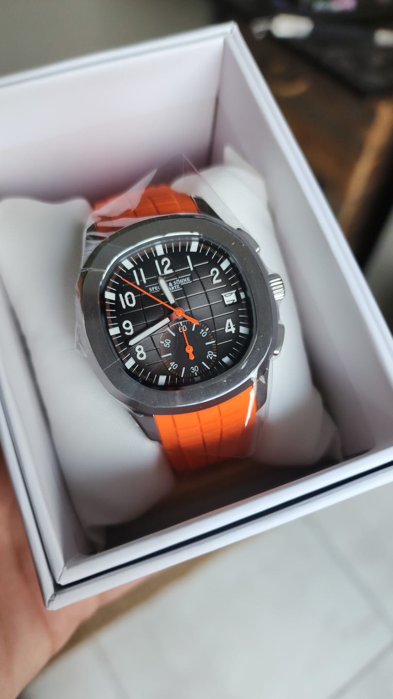 Customer photo review of Specht & Sohne SP0006 Orange Rubber Quartz Watch