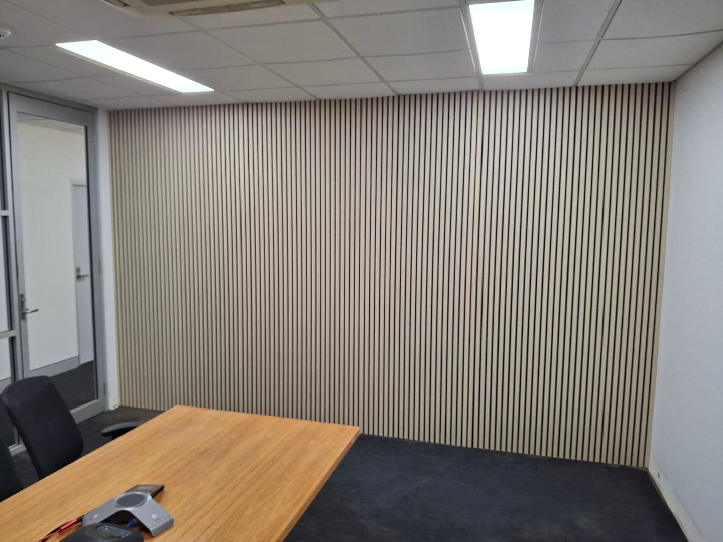 Customer photo review of Light Oak Acoustic Slat Wall Panel - 290cmx60cm