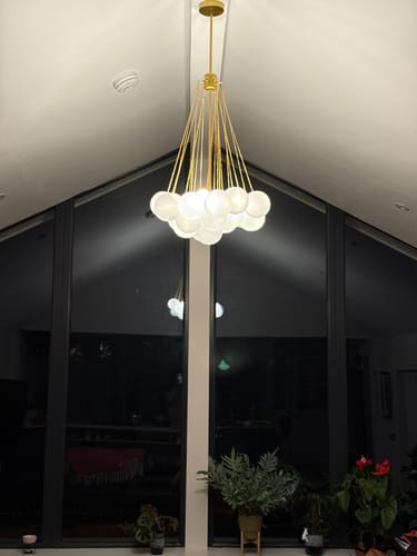 Customer photo review of Modern Hanging Glass Cluster Bubble Chandelier Light