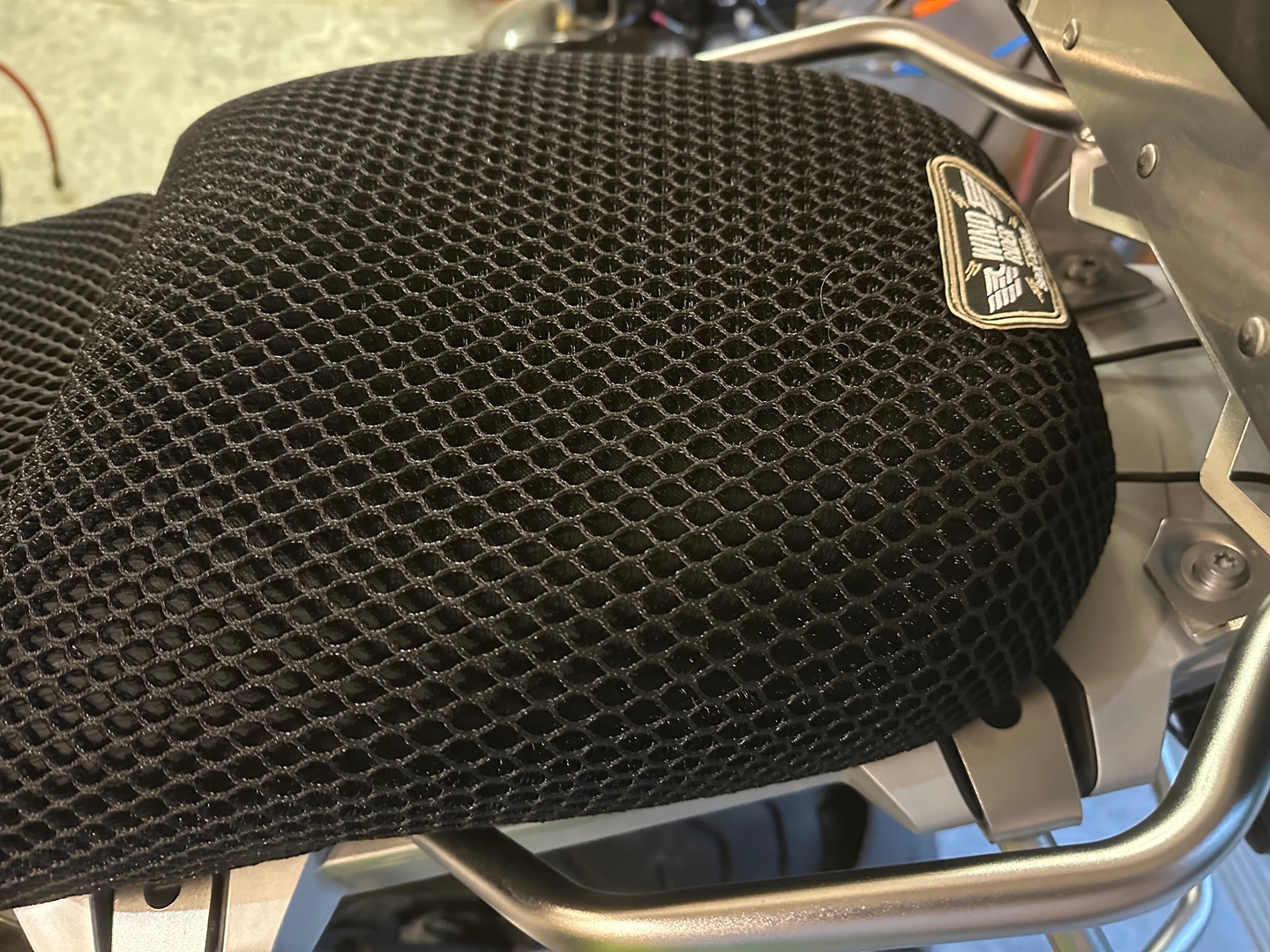 Wind Rider mesh seat cover on a BMW R 1250 GS Adventure