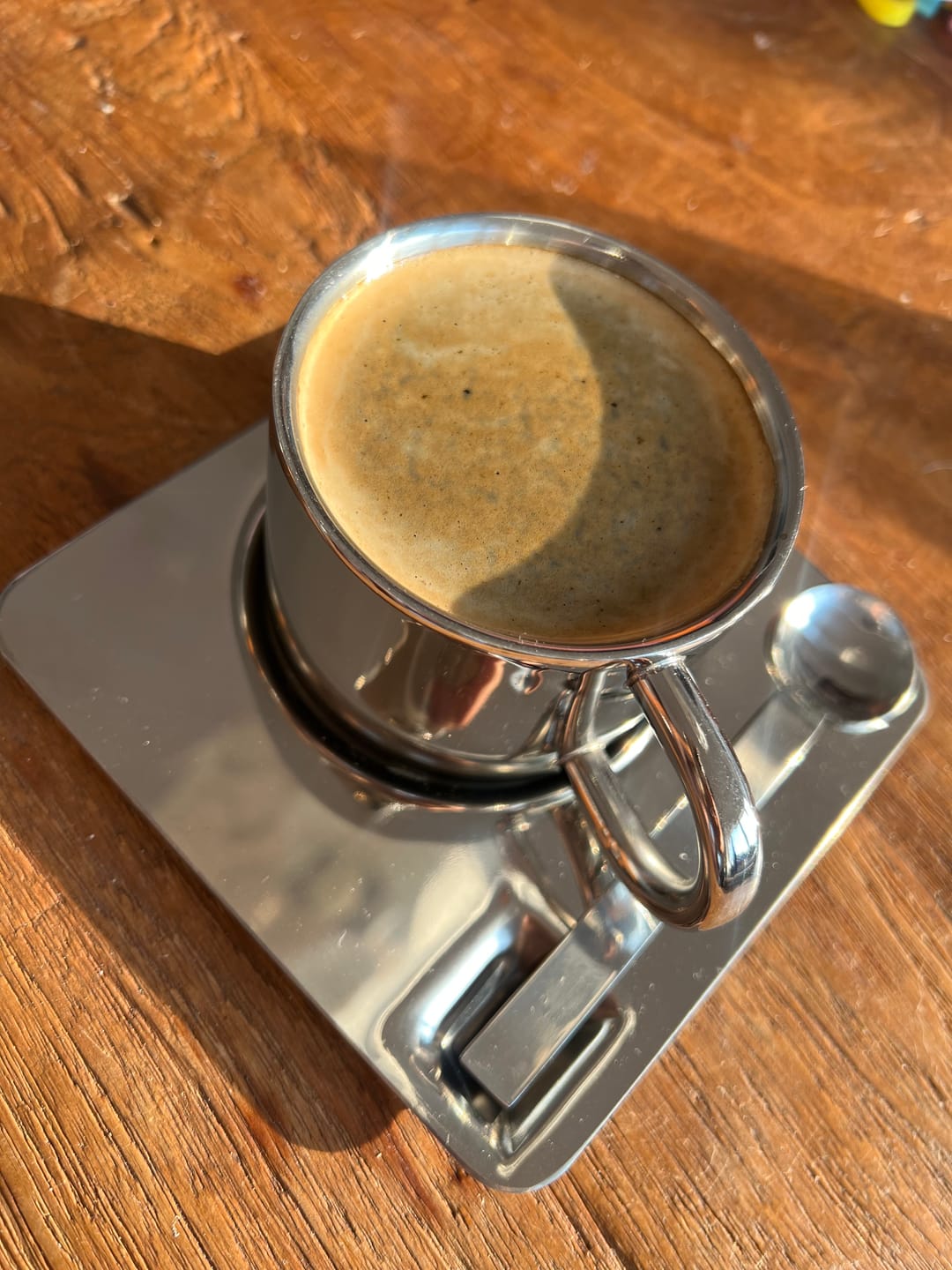 Customer photo review of Venice Mirror Cup with a Saucer & Spoon