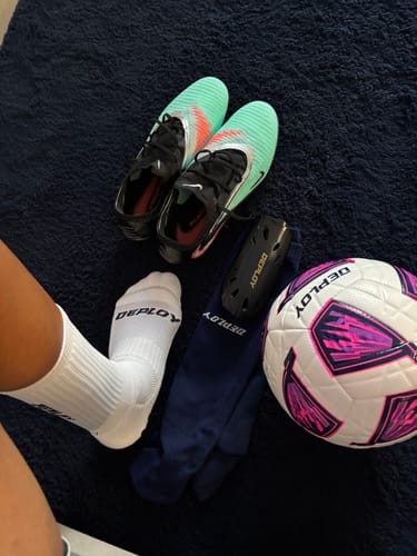 Customer photo review of Deploy Footless Socks - Navy