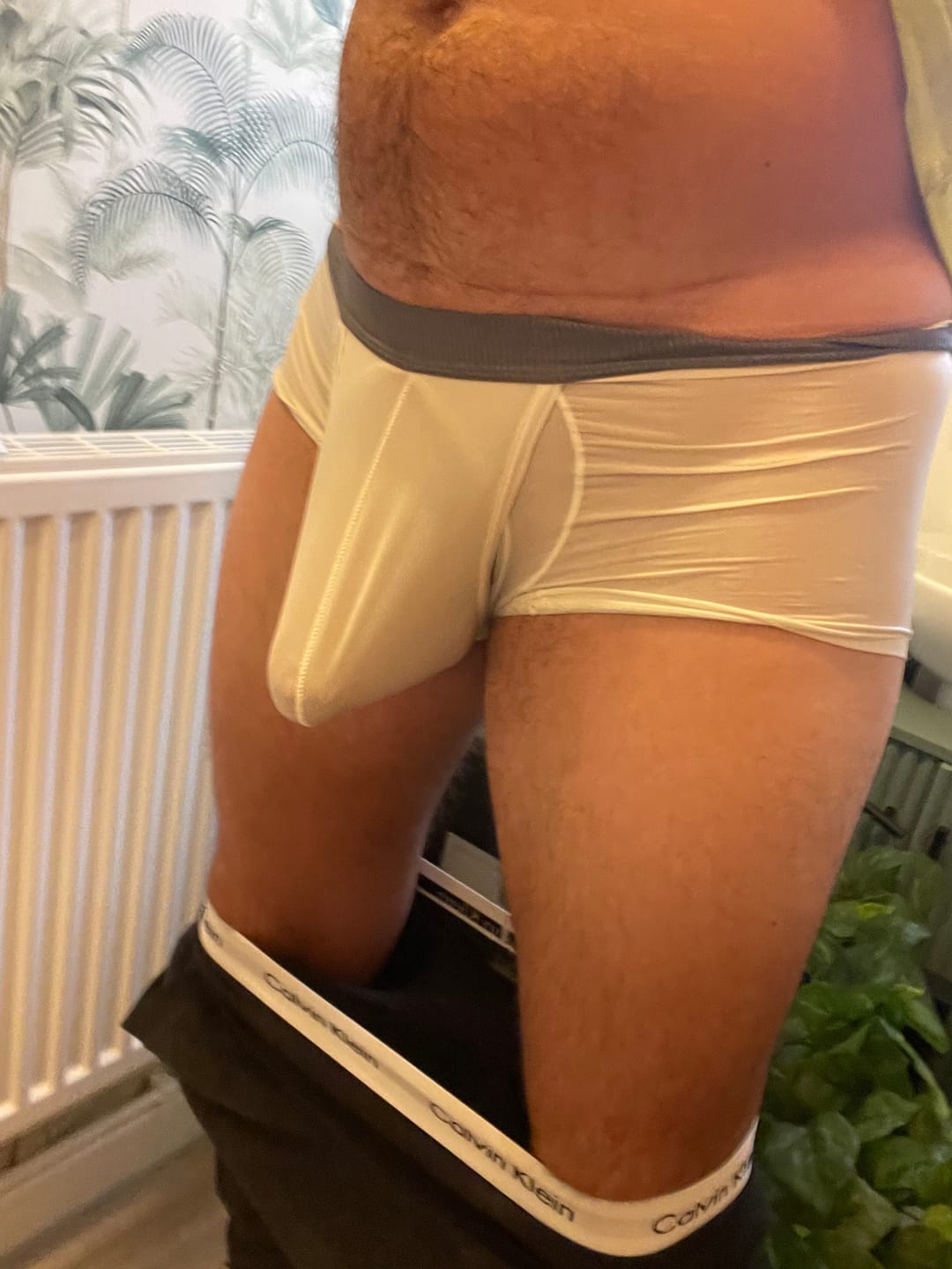 Customer photo review of 2 Pack Men's Ultra-Thin Trunks with Open Fly