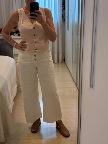 Cláudia S. review of Colete Calêndula Rosa Claro image 1 out of 1