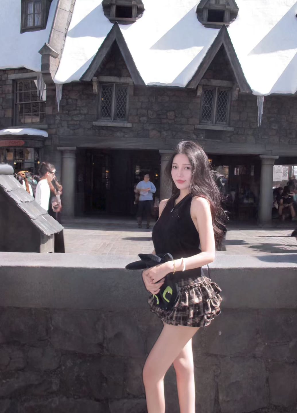 Customer photo review of WARDEN EDGE Layered Mini Skirt with Drawstring Detail