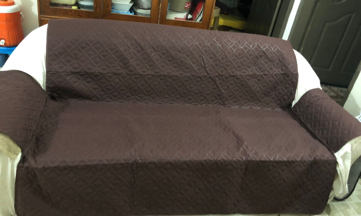 Customer photo review of BROWN ULTRASONIC SOFA COVER