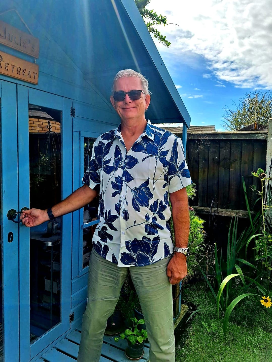 Customer photo review of Men's Summer Casual Floral Button Up Short Sleeve Holiday Cool Beach Shirt