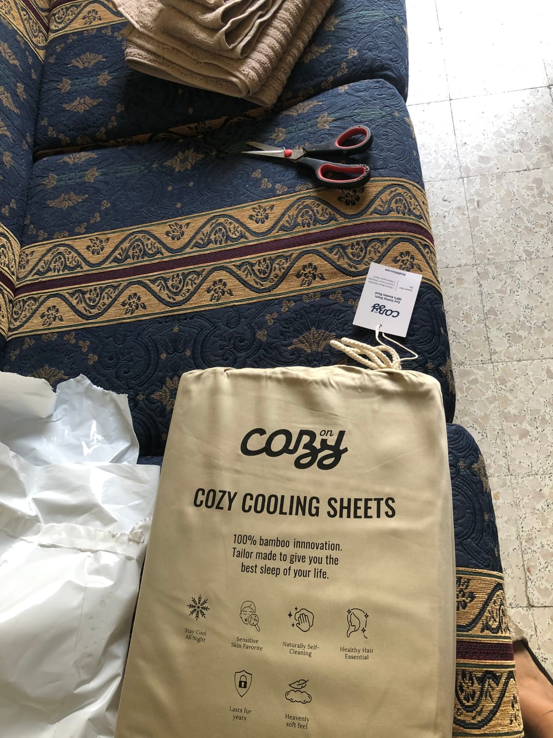Customer photo review of Cozy Cooling Sheets