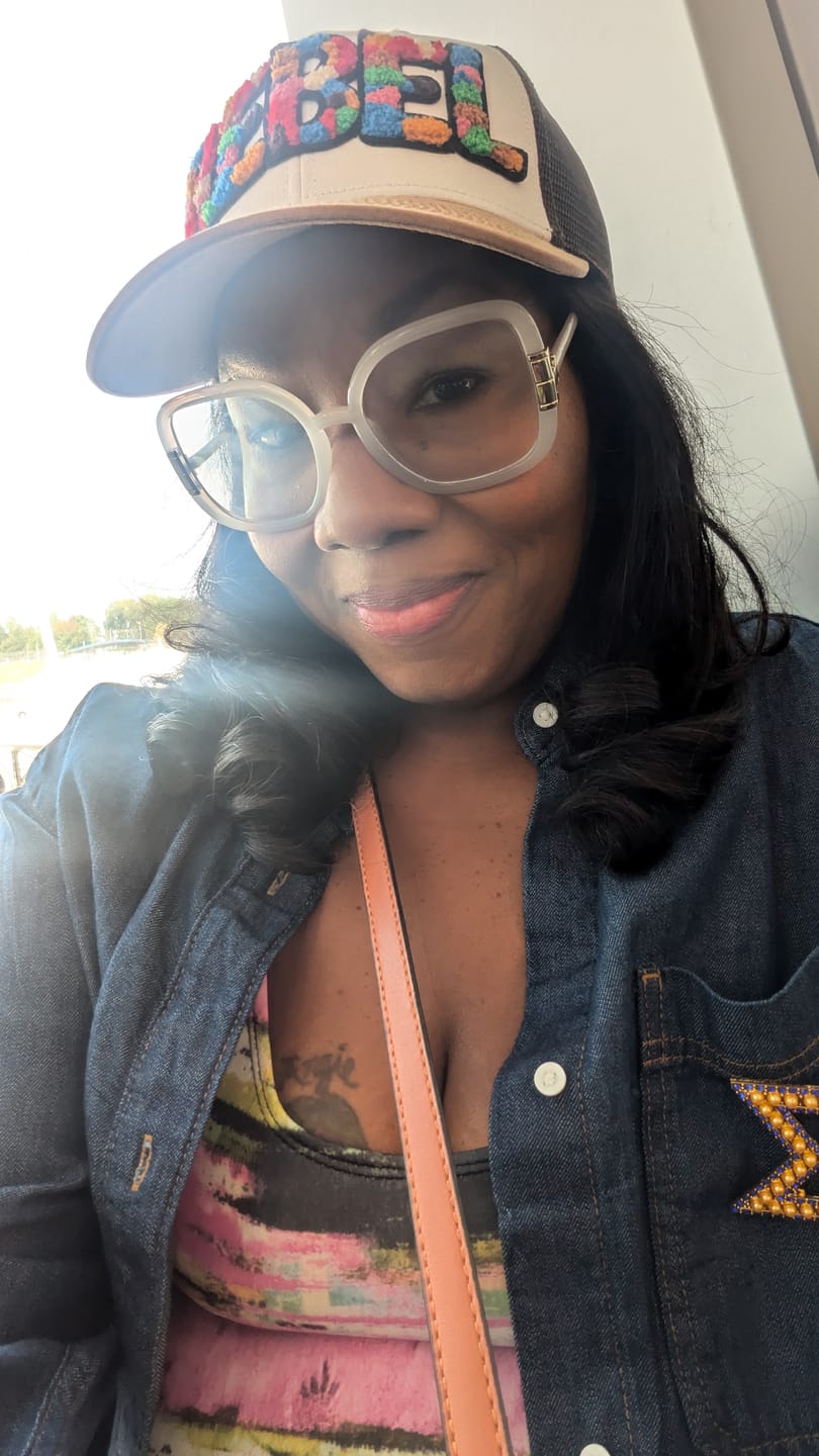 Customer photo review of Chenille Rebel Patched Mid-Pro Snapback Trucker Cap