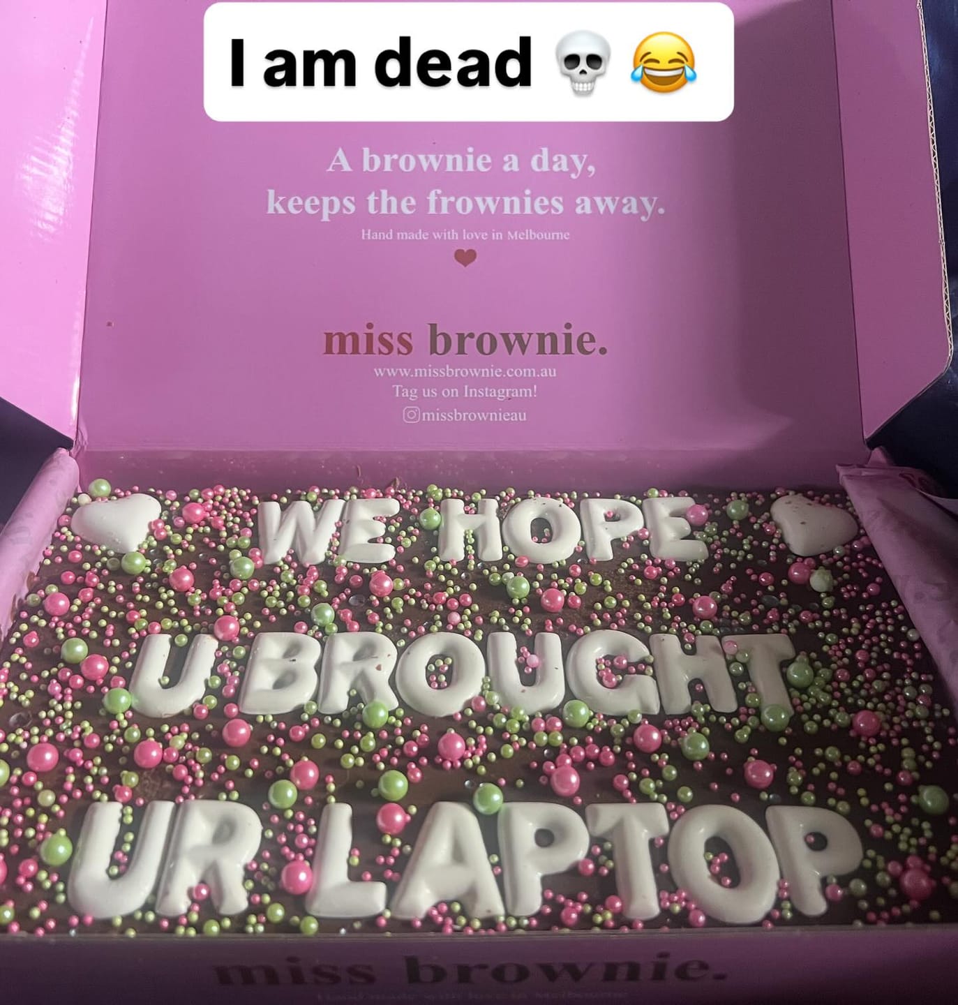 Customer photo review of Mini Custom Love Brownie