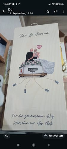 Kundenbewertung mit Foto zu Leonardo Gläser mit Gravur - Hochzeitsauto & Wedding Love als Set