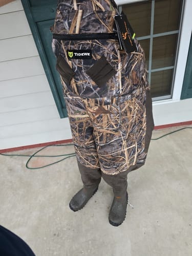 Customer photo review of TorridWade Heated Duck Waterfowl Hunting Breathable Chest Waders