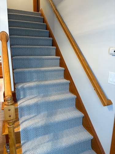 Customer photo review of Anderson Tuftex Foggy Herringbone Carpet Runner🔥
