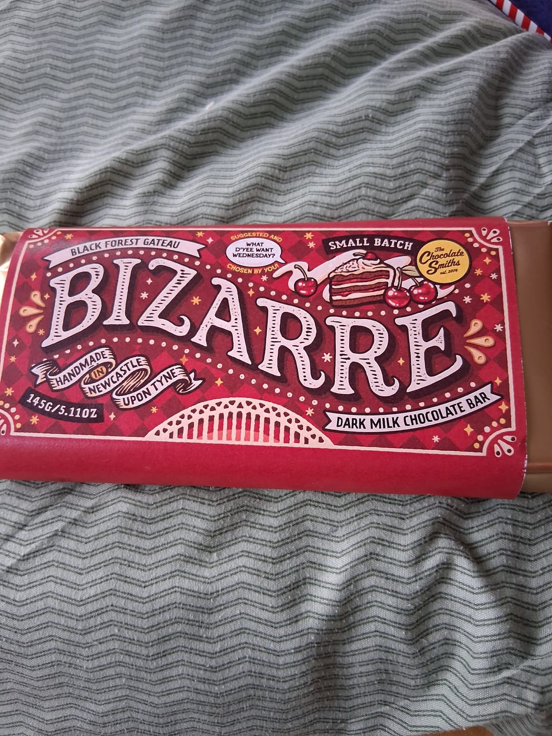Customer photo review of Black Forest Gateau inspired chocolate bar 145g
