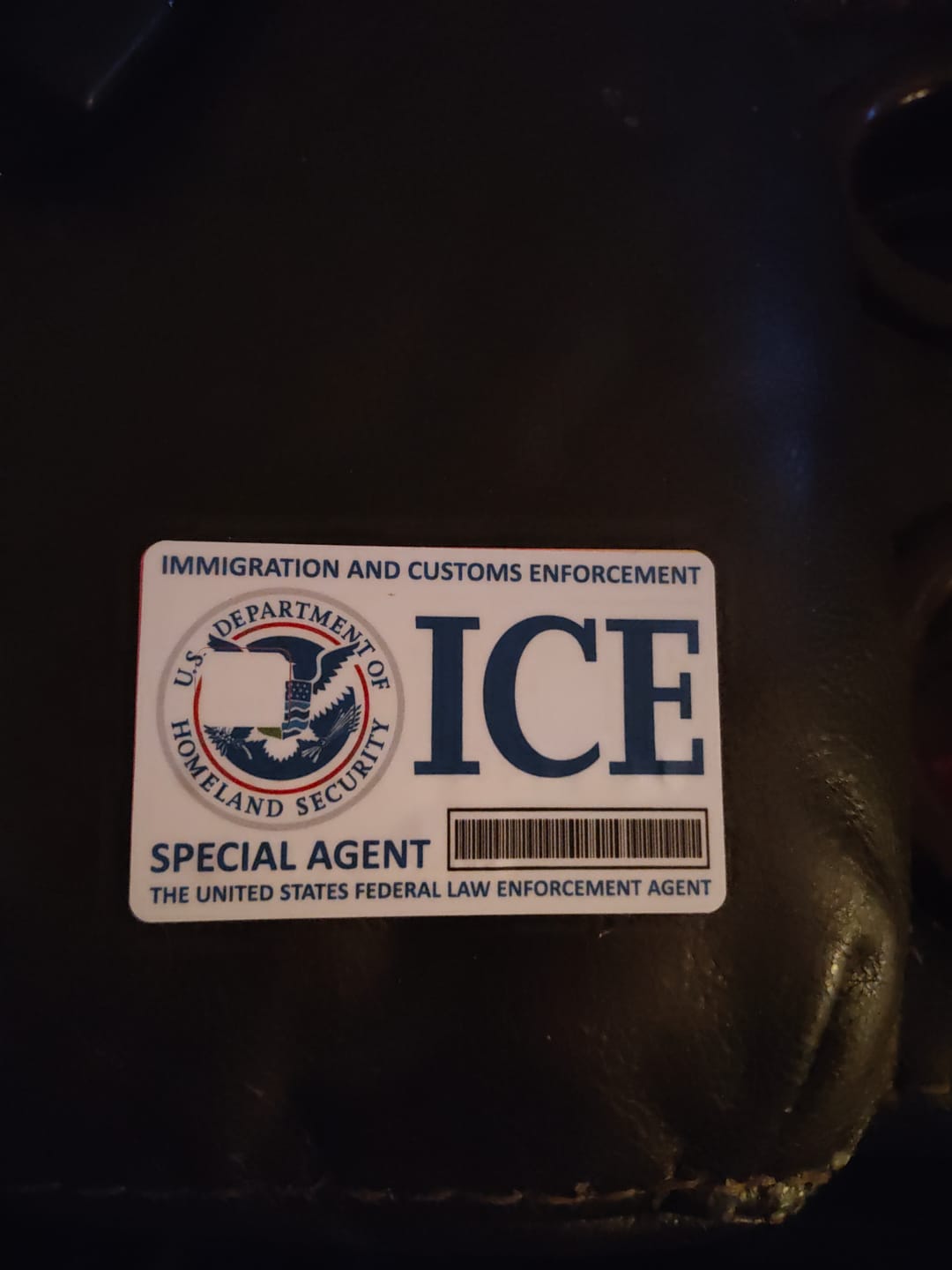 Customer photo review of ICE Special Agent Credit Card Skin Decal