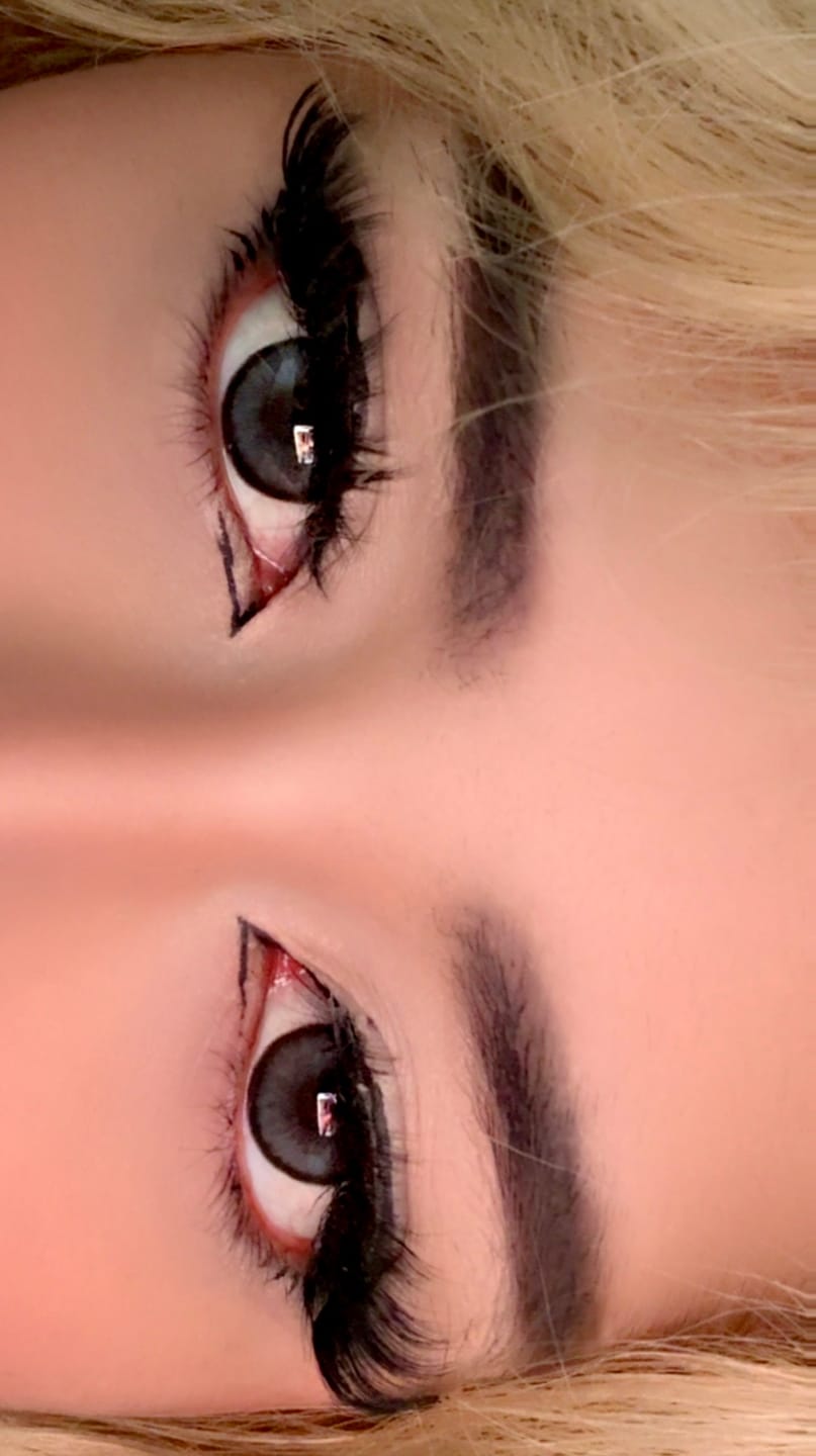 Customer photo review of Norko Gray Prescription Colored Contact Lenses