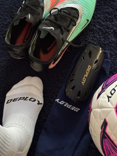 Customer photo review of Deploy Pro Football Grip Socks - White