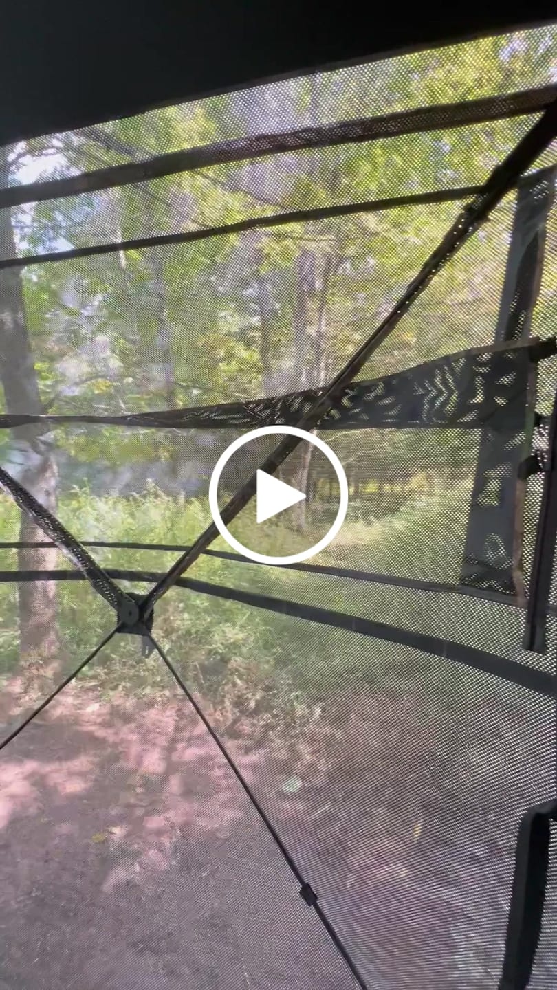 Customer video review of VisX/VisMax See Through Hunting Blind and 360° Swivel Adjustable Height Hunting Chair Bundle