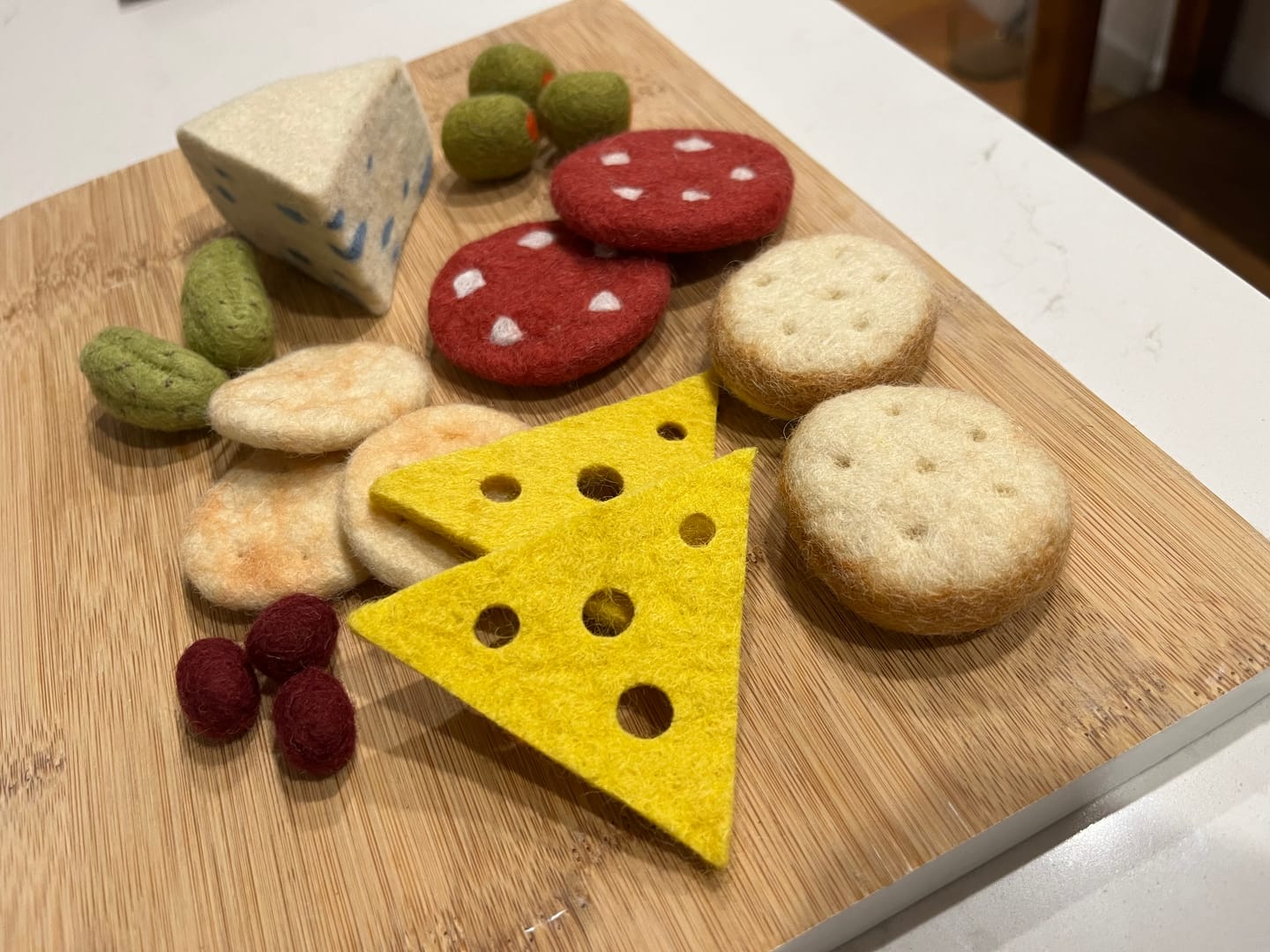 Customer photo review of Felt Charcuterie Cheese Platter Play Food Set