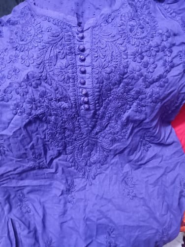 Customer photo review of Nazakat Deep Purple Cotton Kurta