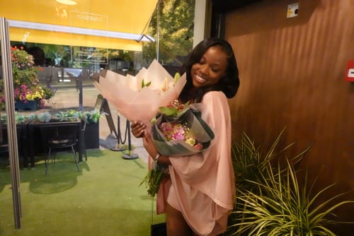 Customer photo review of ISLA MINI DRESS - DUSTY ROSE