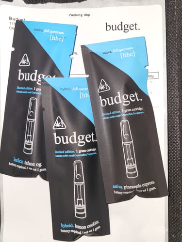 Customer photo review of 3pc Flavor Pack of 1 Gram HHC Full Spectrum Vape Cartridge