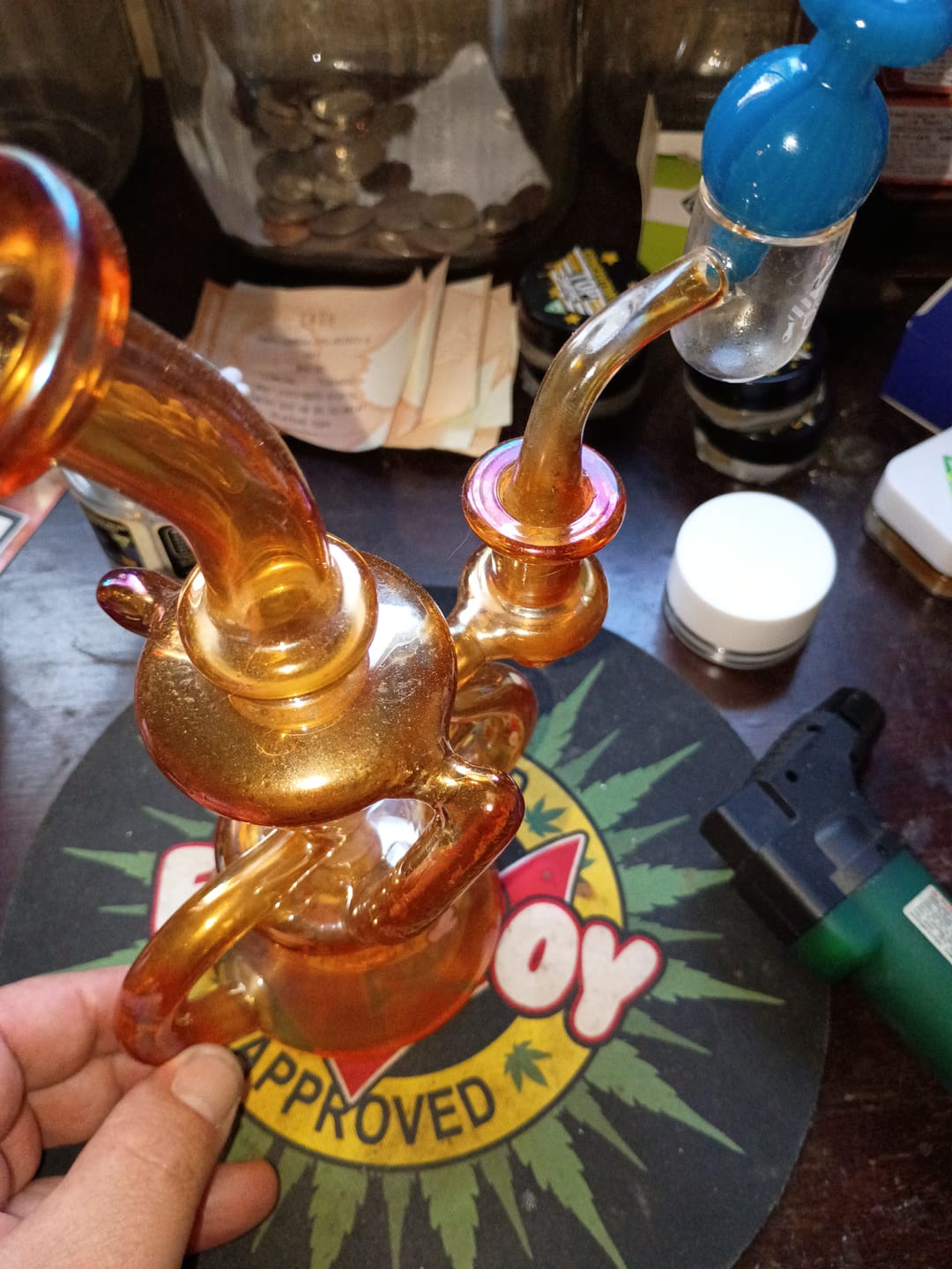 Customer photo review of HONEY BEVEL BOWL QUARTZ BANGER - 90° DEGREE | YL