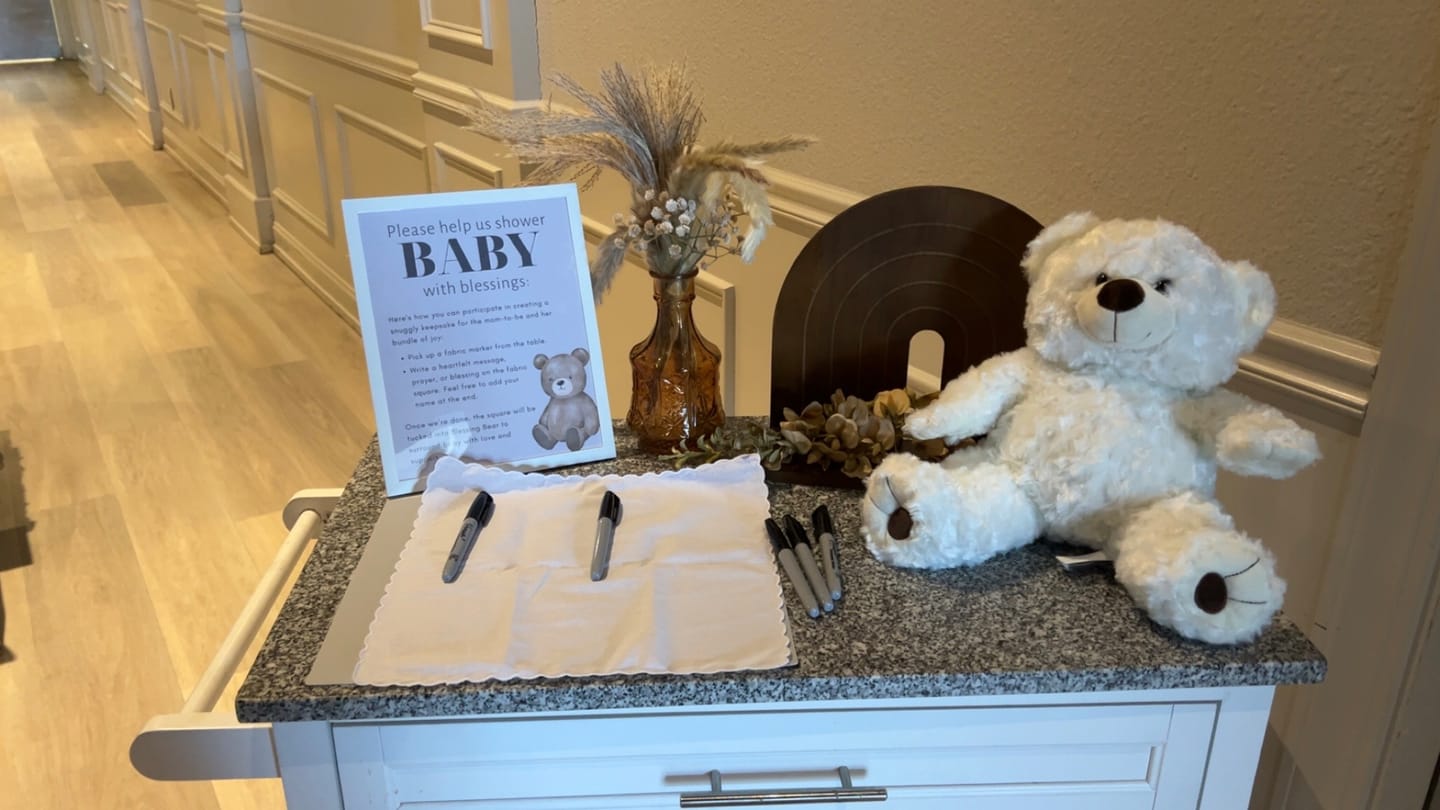 Customer photo review of Snowy Blessing Bear® Baby Shower Bundle