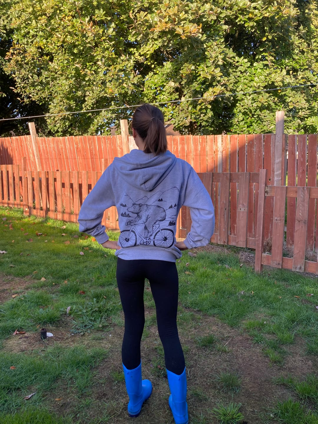 Customer photo review of 'Cycling Bear' Zip Up Hoodie