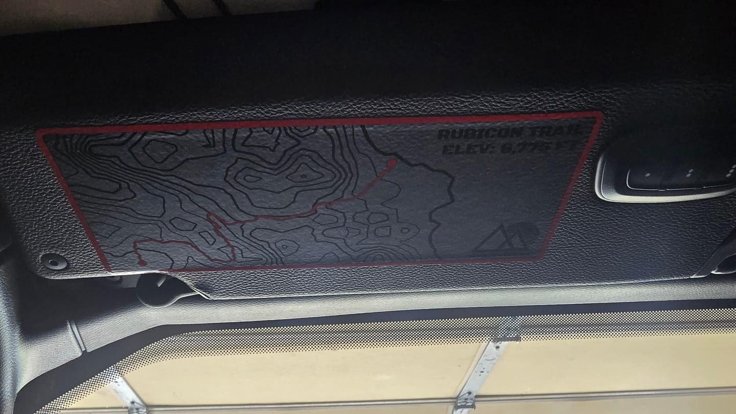 Customer photo review of Sun Visor Decal Set – Covers OEM Warning Labels | Driver + Passenger Pair