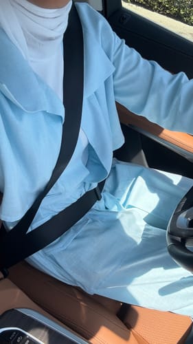 Customer photo review of Blue Trench + Leggings/Flared