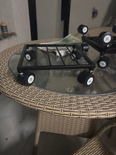 Customer photo review of United Crafts Rozy Wheel Pot Stands for Planters