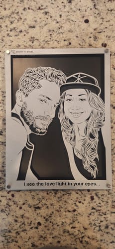 Customer photo review of Wedding Anniversary Metal Portrait