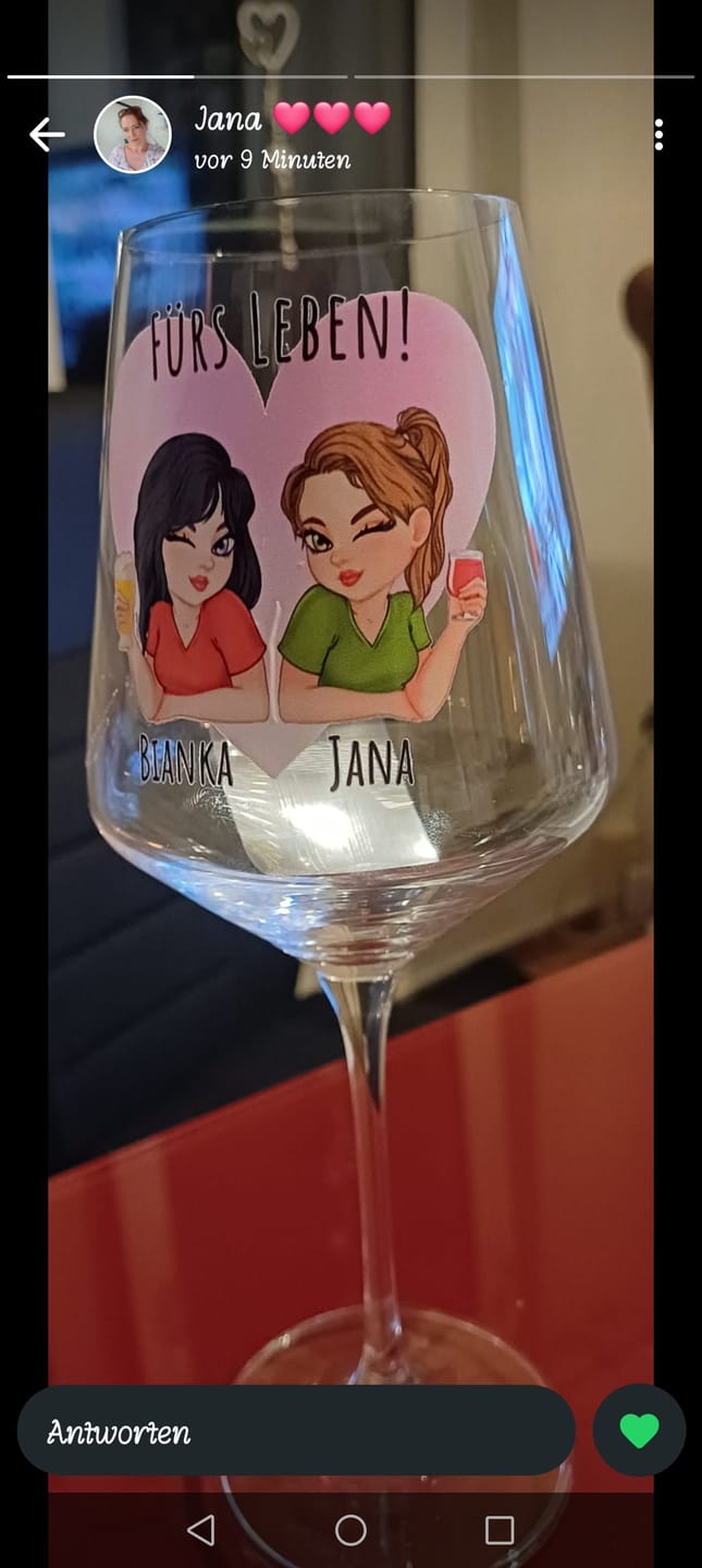 Customer photo review of Beste Freunde - Personalisiertes Glas für Sommergetränke