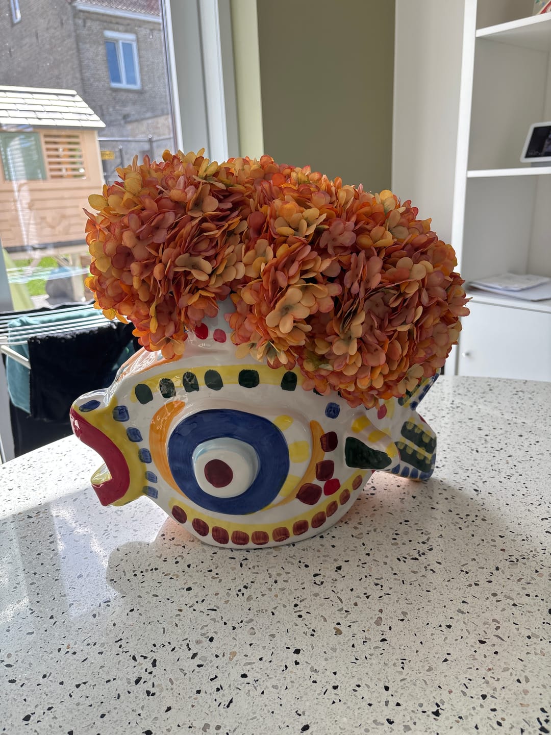 Customer photo review of Grote Zijden Hortensia - Oranje